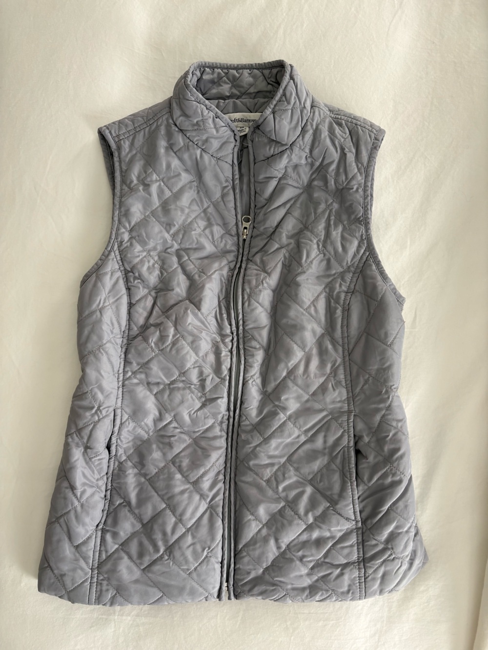croft & barrow Quilted Gray Zip Front Vest